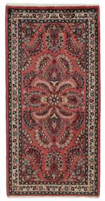  Sarouk Rug 65X130 Persian Wool Dark Red/Black Small