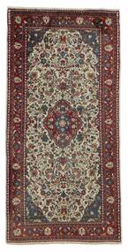  Orientalischer Sarough Teppich 65X130 Schwarz/Braun Wolle, Persien/Iran