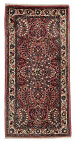  Oriental Sarouk Rug 65X132 Black/Dark Red Wool, Persia/Iran