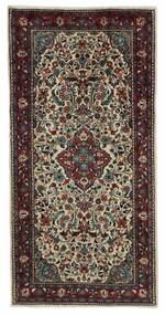  Orientalischer Mahal Teppich 66X133 Schwarz/Braun Wolle, Persien/Iran