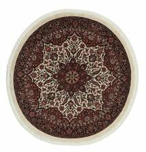  Ø 135 絨毯 オリエンタル ビジャー シルク製 ラウンド ブラック/茶色 (ウール, ペルシャ/イラン)