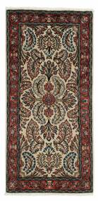 65X135 Sarough Matta Orientalisk Svart/Brun (Ull, Persien/Iran)