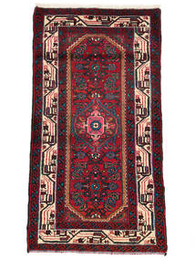70X135 Tapete Oriental Hamadã Preto/Vermelho Escuro (Lã, Pérsia/Irão) Carpetvista