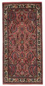  Orientalischer Sarough Teppich 68X137 Schwarz/Dunkelrot Wolle, Persien/Iran