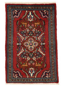  Persian Lillian Rug 75X116 Black/Dark Red (Wool, Persia/Iran)