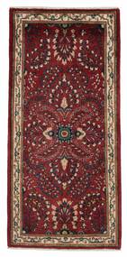  Orientalsk Sarough Teppe 68X142 Svart/Mørk Rød Ull, Persia/Iran