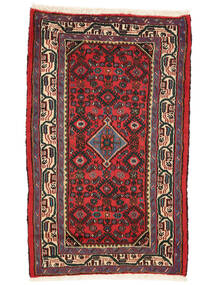 80X130 Hamadan Tæppe Orientalsk Mørkerød/Sort (Uld, Persien/Iran) Carpetvista
