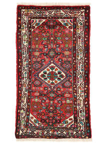 Tappeto Persiano Hamadan 72X129 Nero/Rosso Scuro (Lana, Persia/Iran)