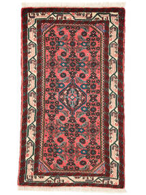  Hamadan Covor 69X121 Persan Lână Negru/Dark Red Mic Carpetvista