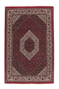 112X180 Alfombra Oriental Bidjar Con De Seda Negro/Rojo Oscuro (Lana, Persia/Irán)