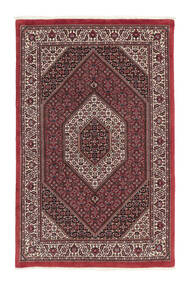  Persischer Bidjar Mit Seide Teppich 112X180 Schwarz/Dunkelrot (Wolle, Persien/Iran)