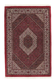 Tappeto Persiano Bidjar Con Di Seta 115X178 Nero/Rosso Scuro (Lana, Persia/Iran)