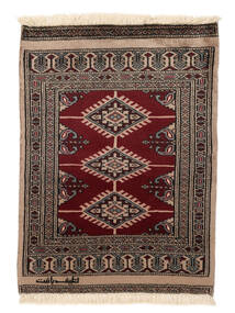  Pakistan Bokhara 2Ply Vloerkleed 63X87 Wol Bruin/Zwart Klein Carpetvista