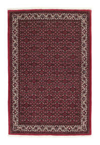 110X170 Bidjar Med Silke Teppe Orientalsk Svart/Mørk Rød (Ull, Persia/Iran)