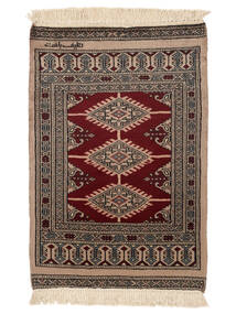  64X95 Medallón Pequeño Pakistan Bukara 2Ply Alfombra Lana, Carpetvista