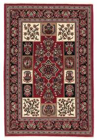 105X155 Ghom Kork Teppich Orientalischer Schwarz/Dunkelrot (Wolle, Persien/Iran)