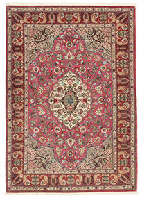  Persischer Ghom Kork Teppich 110X158 Dunkelrot/Braun (Wolle, Persien/Iran)