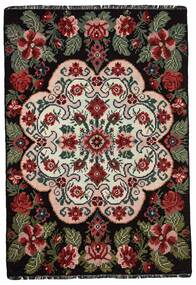 130X189 Rose Kilim Moldavia Rug Oriental Black/Dark Red (Wool, Moldova)