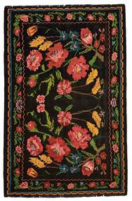 153X235 Rose Kilim Moldavia Rug Oriental Black/Dark Red (Wool, Moldova)
