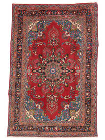 Maschad Teppich 187X292 Dunkelrot/Schwarz Wolle, Persien/Iran Carpetvista