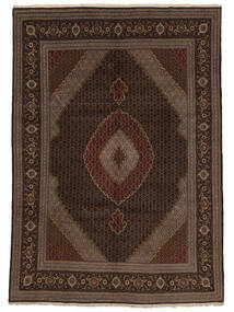  Oriental Tabriz 40 Raj Rug 248X347 Black/Brown Wool, Persia/Iran Carpetvista