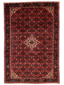  Persischer Hosseinabad Teppich 209X309 Schwarz/Dunkelrot (Wolle, Persien/Iran)