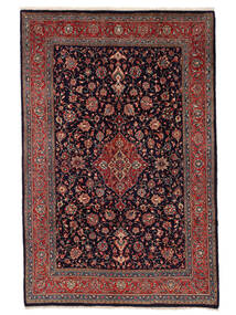 Sarough Teppich 213X321 Schwarz/Dunkelrot Wolle, Persien/Iran Carpetvista