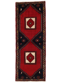  Kelardasht Rug 70X185 Persian Wool Black/Dark Red Small Carpetvista