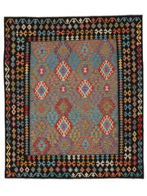 251X293 Tappeto Kilim Afghan Old Style Orientale Nero/Marrone Grandi (Lana, Afghanistan) Carpetvista