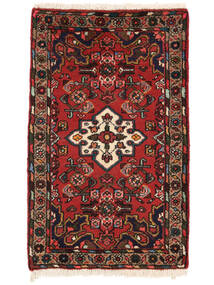  Orientalischer Hamadan Teppich 56X91 Schwarz/Dunkelrot Wolle, Persien/Iran Carpetvista