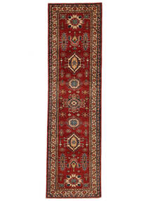 84X295 Dywan Kazak Fine Orientalny Chodnikowy Ciemnoczerwony/Czarny (Wełna, Afganistan) Carpetvista