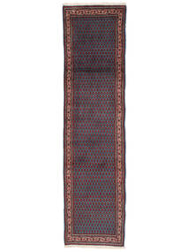  Orientalischer Sarough Mir Teppich 76X299 Läufer Schwarz/Dunkelrot Wolle, Persien/Iran Carpetvista