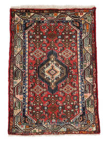 Alfombra Hamadan 55X82 Negro/Rojo Oscuro (Lana, Persia/Irán)