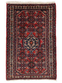  Orientalischer Hamadan Teppich 60X93 Schwarz/Dunkelrot Wolle, Persien/Iran Carpetvista