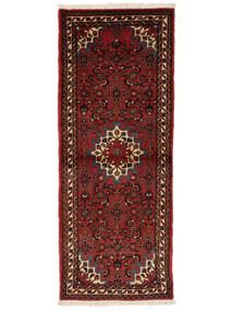 75X192 Alfombra Oriental Hamadan De Pasillo Negro/Rojo Oscuro (Lana, Persia/Irán) Carpetvista