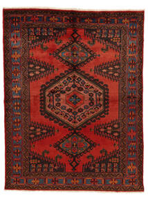 158X205 Alfombra Hamadan Oriental Negro/Rojo Oscuro (Lana, Persia/Irán) Carpetvista