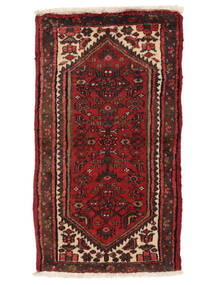  Persian Hamadan Rug 67X115 Black/Dark Red (Wool, Persia/Iran)