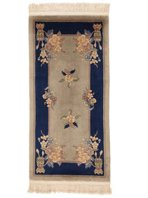 70X140 China 90 Line Vloerkleed Oosters Bruin/Zwart (Wol, China) Carpetvista