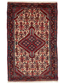 Alfombra Hamadan 76X120 Negro/Rojo Oscuro (Lana, Persia/Irán)