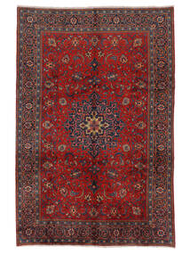 Sarough Vloerkleed 258X388 Donkerrood/Zwart Groot Wol, Perzië/Iran Carpetvista