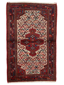 Tappeto Hamadan 82X126 Nero/Rosso Scuro (Lana, Persia/Iran)