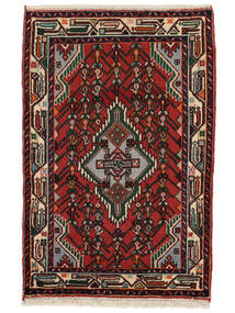  Persan Asadabad Covor 80X120 Negru/Dark Red Carpetvista