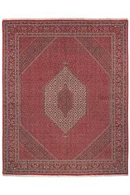  255X314 Bidjar Mit Seide Teppich Dunkelrot/Schwarz Persien/Iran