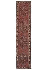 Tappeto Persiano Bidjar Con Di Seta 84X386 Passatoie Rosso Scuro/Nero (Lana, Persia/Iran)