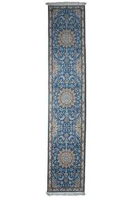 Alfombra Persa Nain 9La 60X304 De Pasillo Azul Oscuro/Negro (Lana, Persia/Irán)