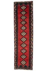 Tappeto Persiano Afshar 84X300 Passatoie Nero/Rosso Scuro (Lana, Persia/Iran)