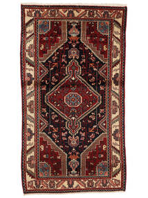 Tappeto Persiano Hamadan 98X170 Nero/Rosso Scuro (Lana, Persia/Iran)