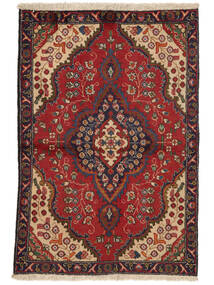 95X138 Tappeto Orientale Tabriz Rosso Scuro/Nero (Lana, Persia/Iran) Carpetvista