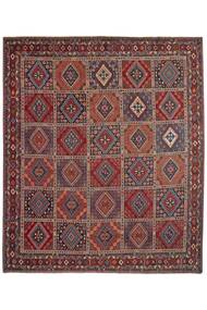 Yalameh Teppich 255X303 Dunkelrot/Schwarz Großer Wolle, Persien/Iran