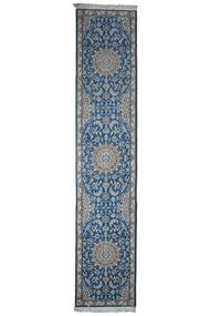 Nain 9La Rug 60X293 Runner
 Dark Blue/Dark Grey Wool, Persia/Iran